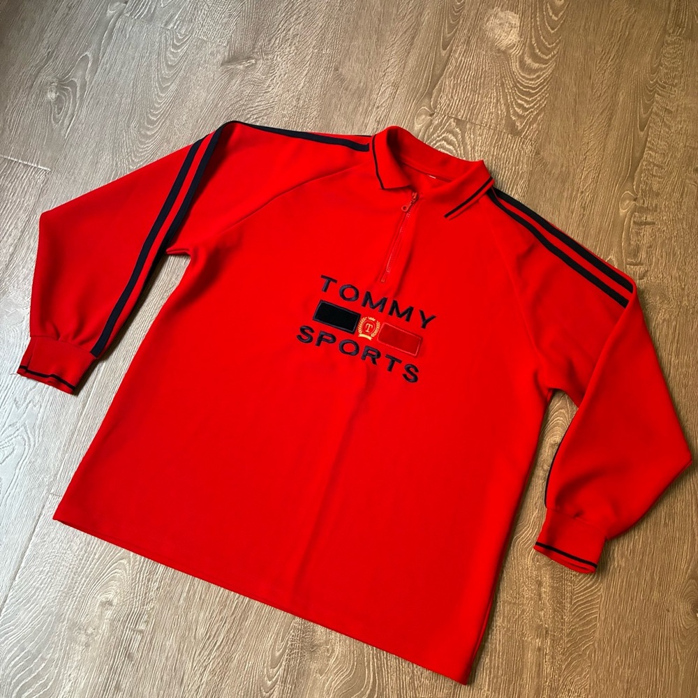 Vintage Bootleg Tommy Sports Quarter Zip Pullover – Y2K